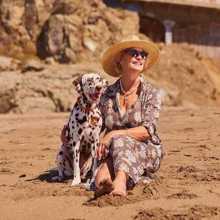 ISLAND GREY Palm Shirt Dress