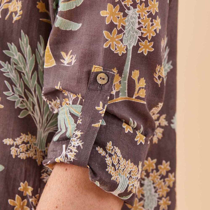 ISLAND GREY Palm Shirt Dress