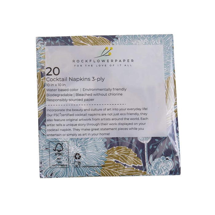 CHRYSANTHEMUM BIRD Paper Cocktail Napkins (Pack of 25)