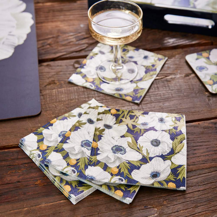 ANEMONE POPPY Paper Cocktail Napkins (Pack of 25)