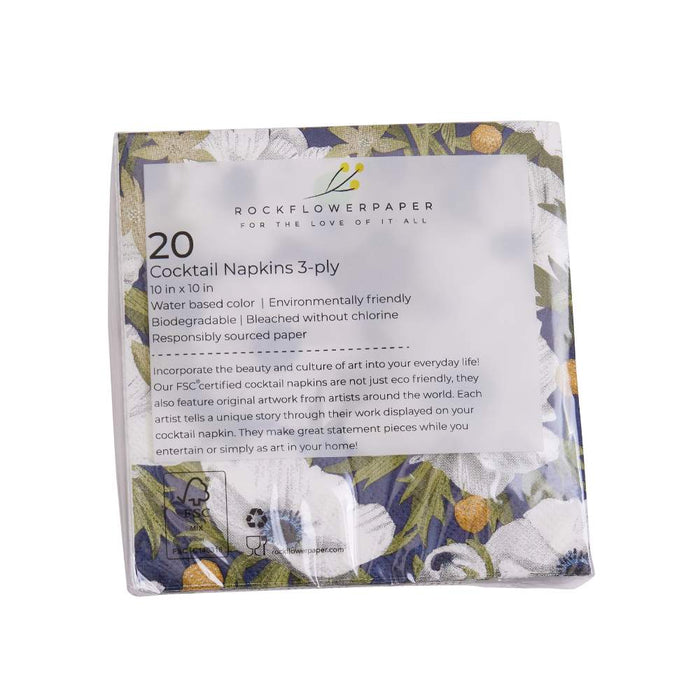 ANEMONE POPPY Paper Cocktail Napkins (Pack of 25)