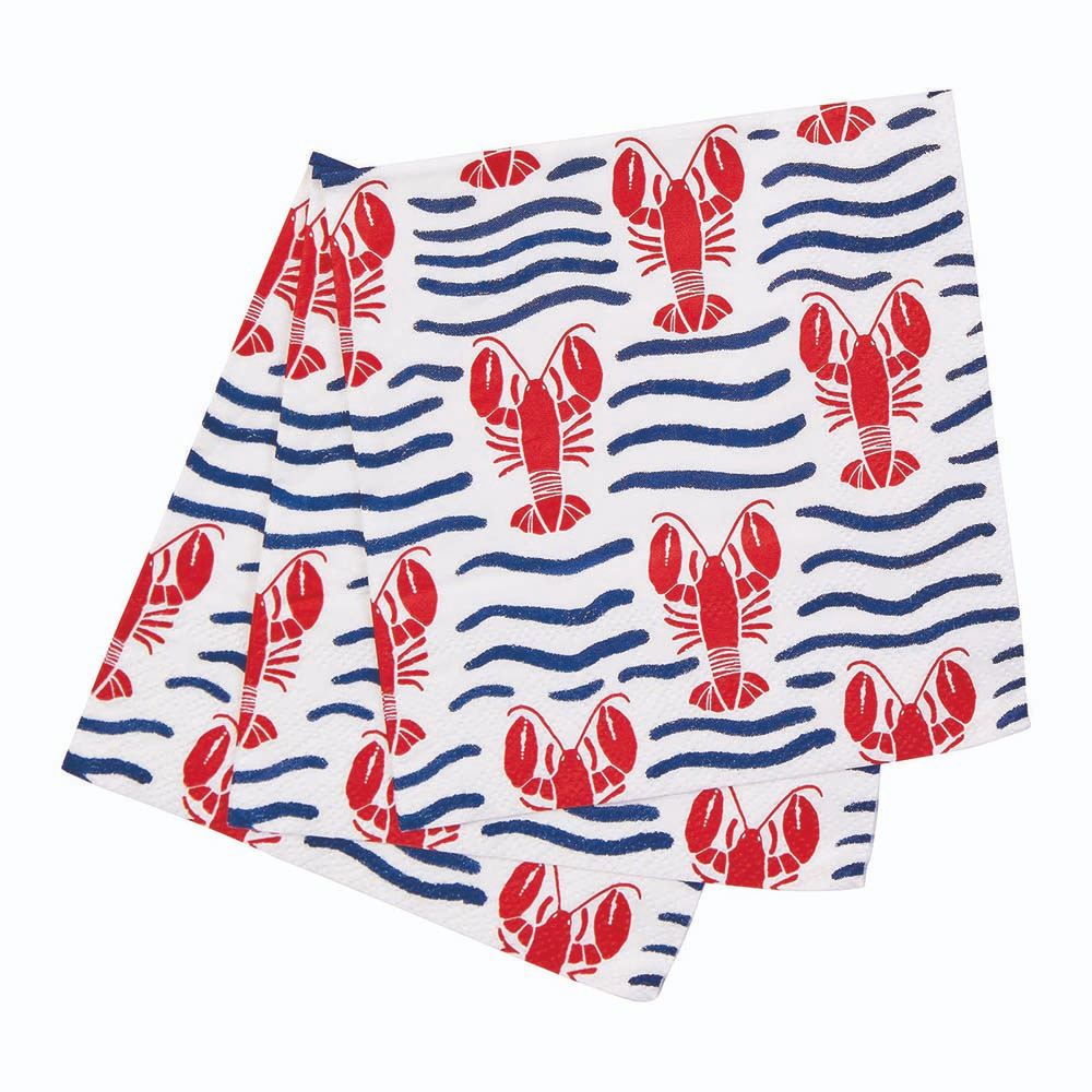 LOBSTER WAVES Paper Napkins (Pack of 25)