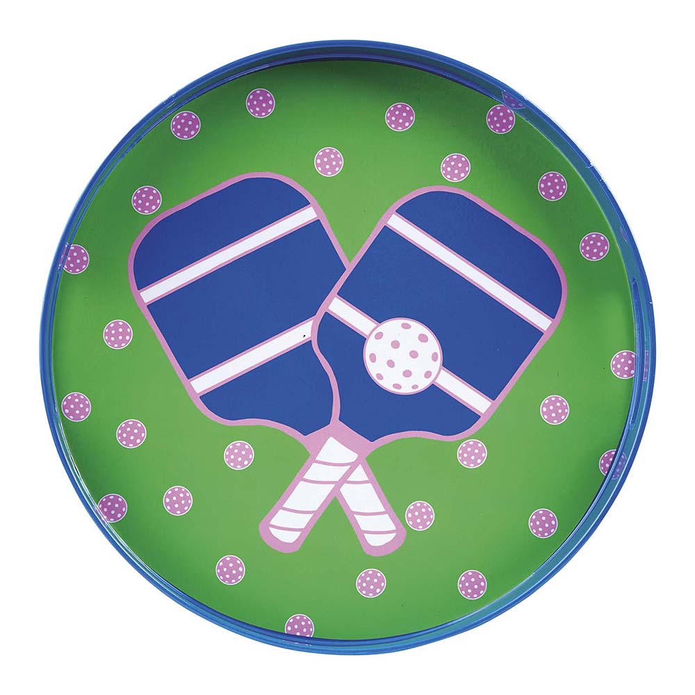 PICKLEBALL GREEN 15 Inch Round Tray