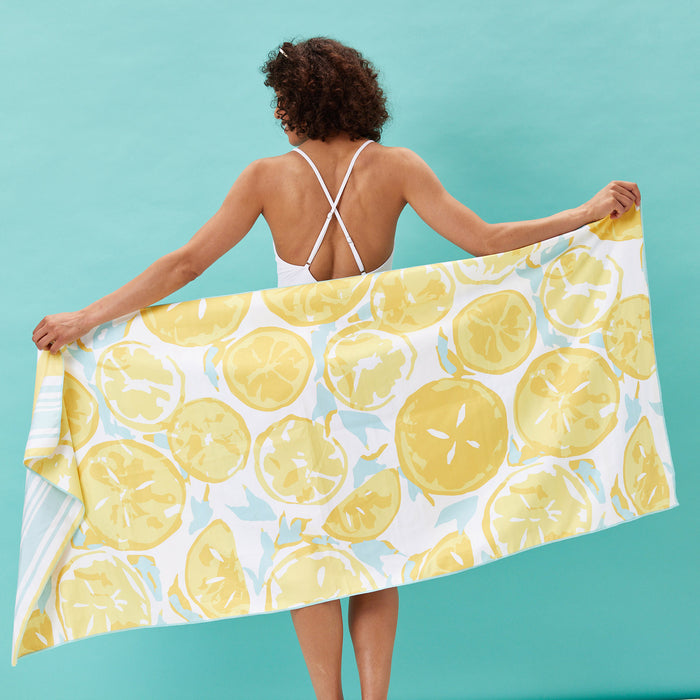 LEMON SLICES Reversible Beach Towel