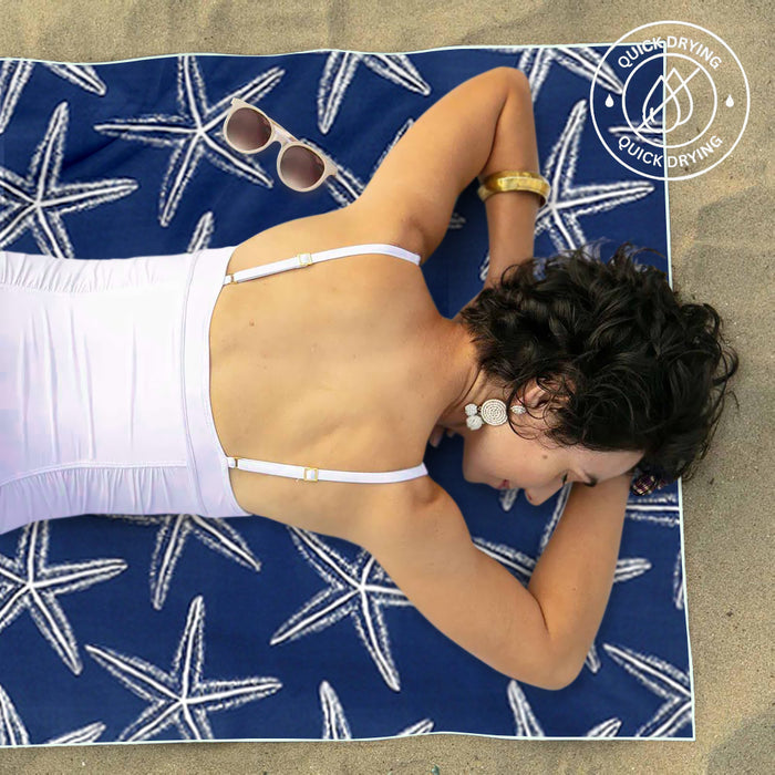 STARFISH NAVY Reversible Beach Towel