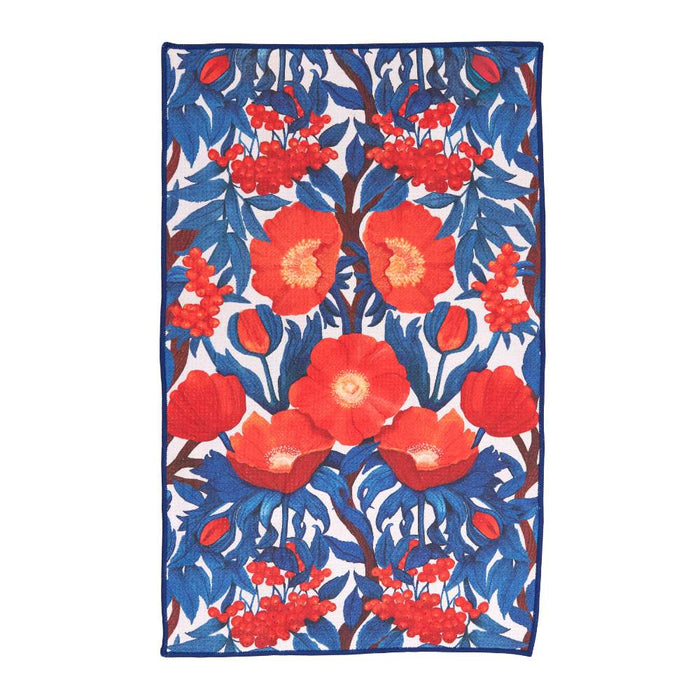 Icelandic Poppies blu Kitchen Tea Towel