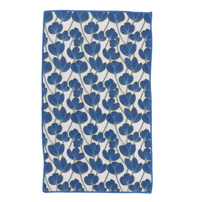 Modern Poppy Blue blu Kitchen Tea Towel