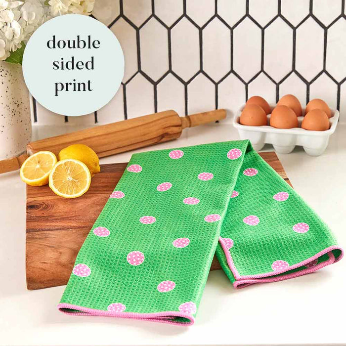 Pink Pickleballs blu Kitchen Tea Towel