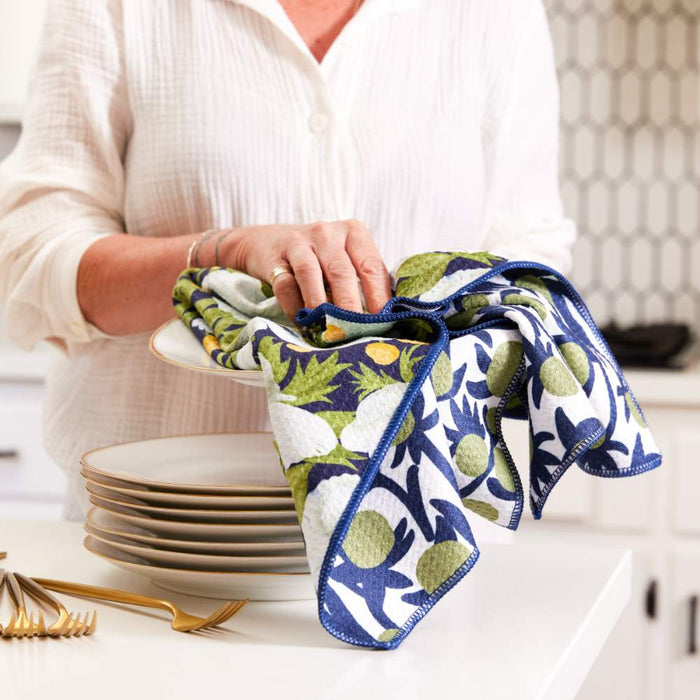 Anemone Poppy blu Kitchen Tea Towel