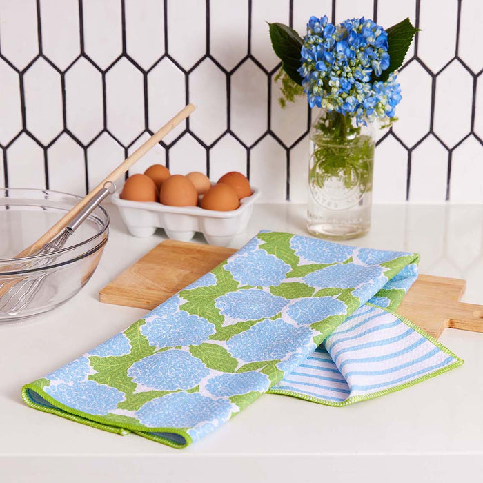 Blue Hydrangea blu Kitchen Tea Towel