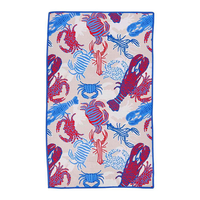 Sandy Claws blu Kitchen Tea Towel