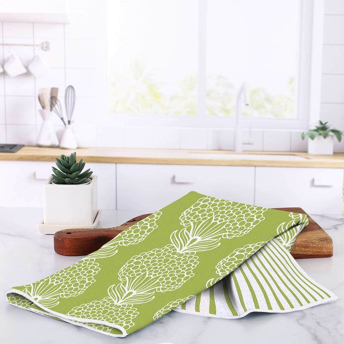 Hydrangea Green blu Kitchen Tea Towel
