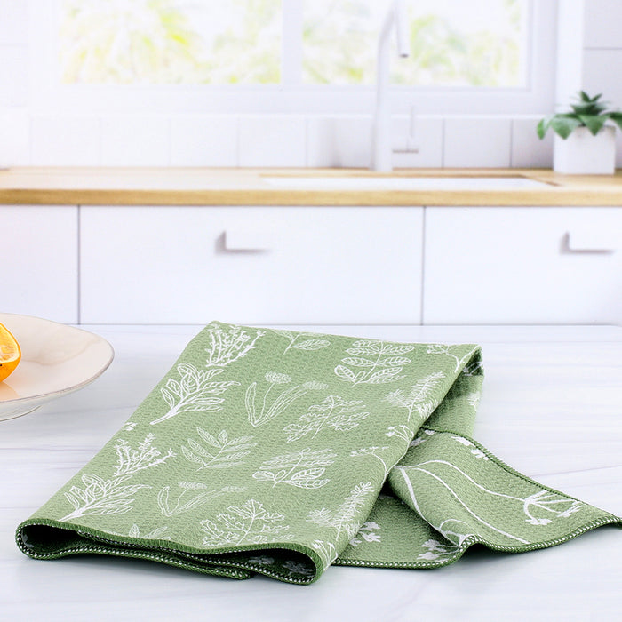Herbs Green blu Kitchen Tea Towel