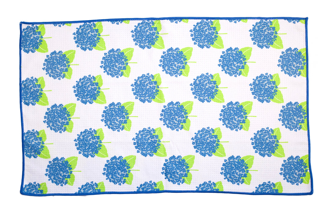 Hydrangea White blu Kitchen Tea Towel