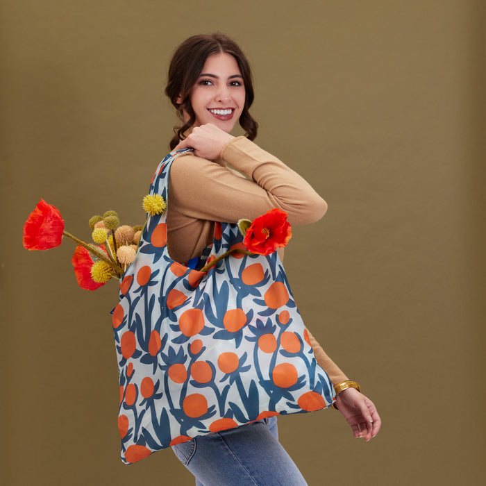 STRAW SUNFLOWER RED BLUE blu Bag Reusable Shopper Tote