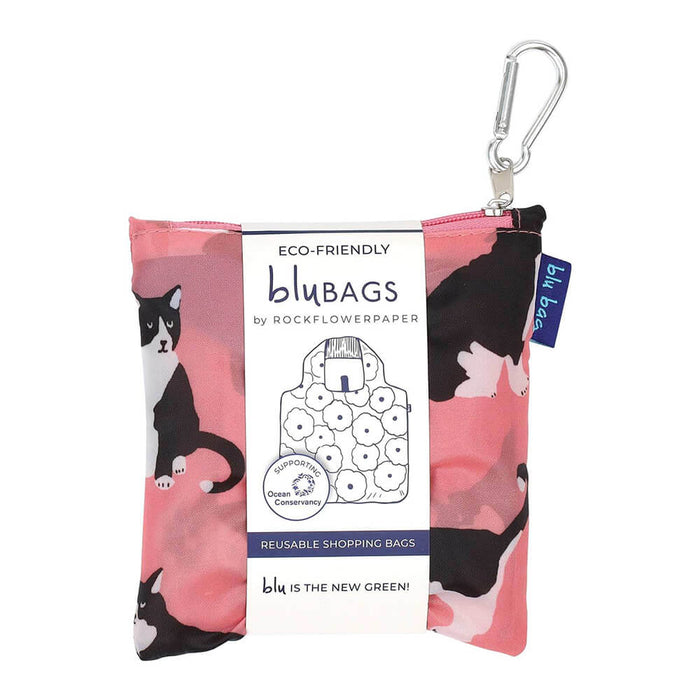 Kitties blu Bag Reusable Shopper Tote