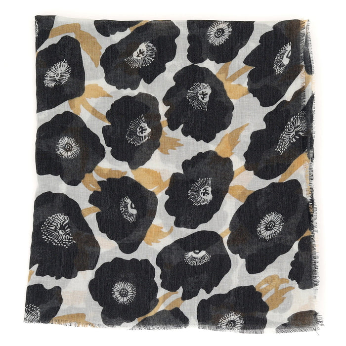 POPPIES BLACK Featherweight Scarf