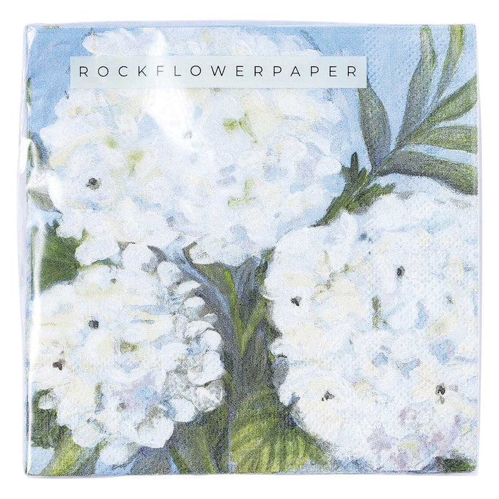 WHITE HYDRANGEAS Paper Napkins (Pack of 25)