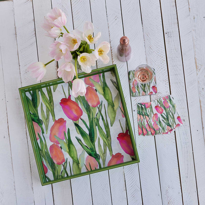 PINK TULIPS Paper Napkins (Pack of 25)