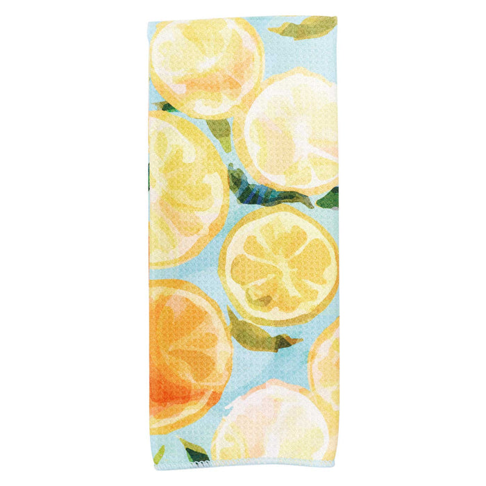 Lemon Slices blu Kitchen Tea Towel