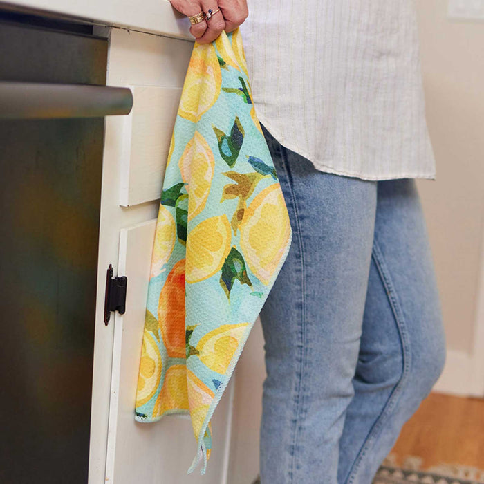 Lemon Slices blu Kitchen Tea Towel