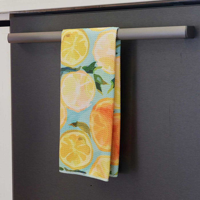 Lemon Slices blu Kitchen Tea Towel