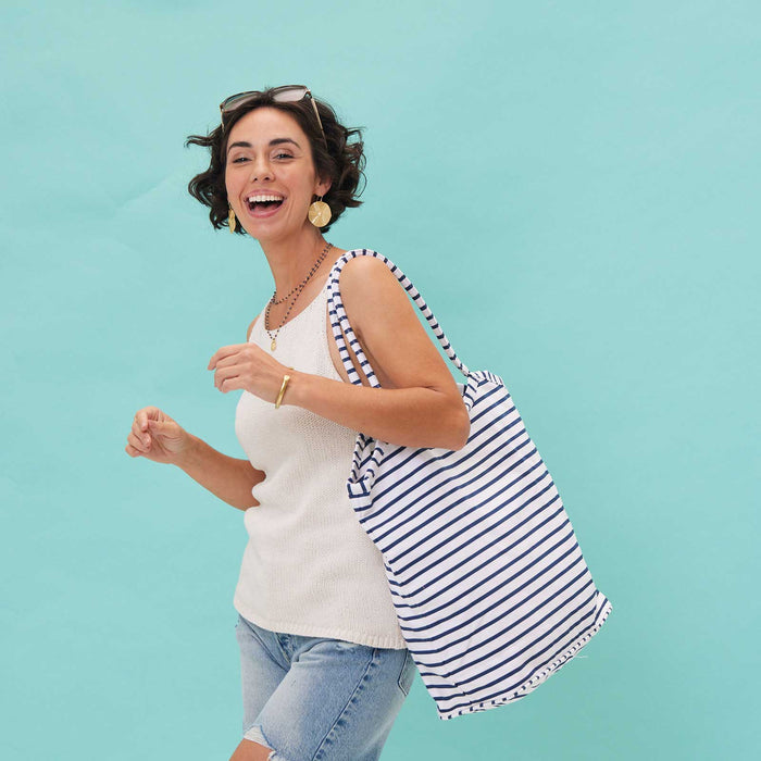BATEAU STRIPE NAVY Bucket Bag