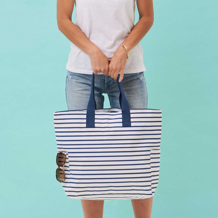 BATEAU STRIPE NAVY Carryall Tote Bag