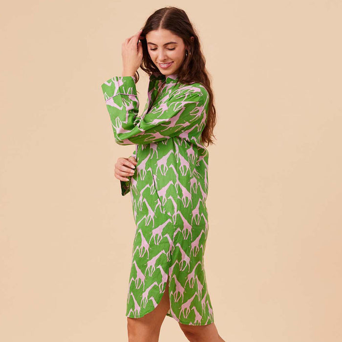 GIRAFFE PINK GREEN Night Shirt