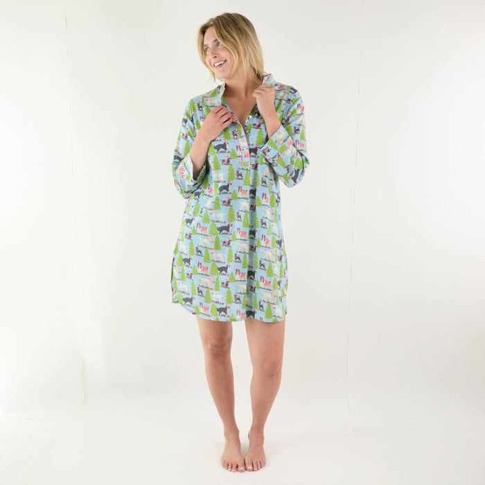 Merry Dogs Cotton Night Shirt