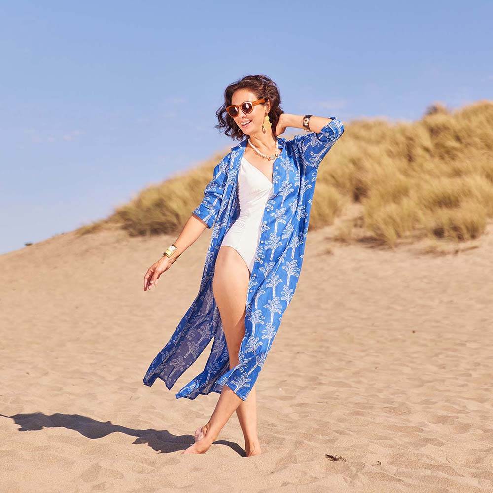PALMS BLUE Shirt Dress