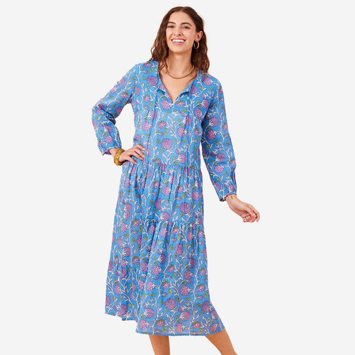 AINSLEY BLUE Long Tiered Dress