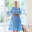 AINSLEY BLUE Long Tiered Dress