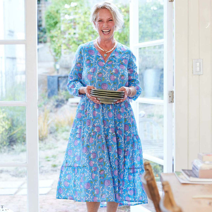 AINSLEY BLUE Long Tiered Dress