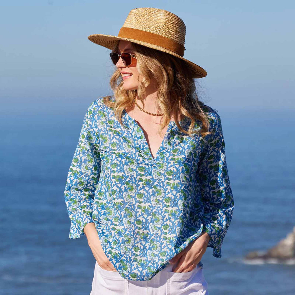 Isabella Blue Cotton Kurta