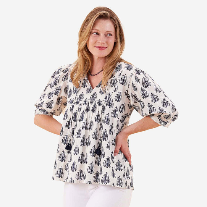 MAKENA NAVY WHITE Blouse