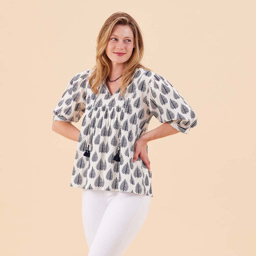 MAKENA NAVY WHITE Blouse