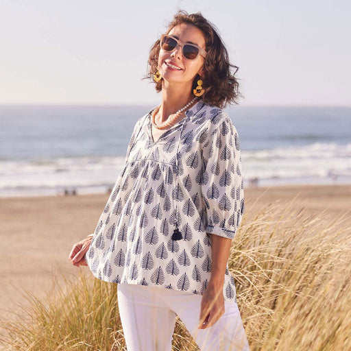 MAKENA NAVY WHITE Blouse