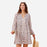 PALM LEAVES GREY Pintuck Beach Cover Up, Recycled Cotton