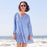 Fifer Blue Cotton Pintuck Beach Coverup