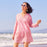 Fifer Pink Cotton Pintuck Beach Cover Up