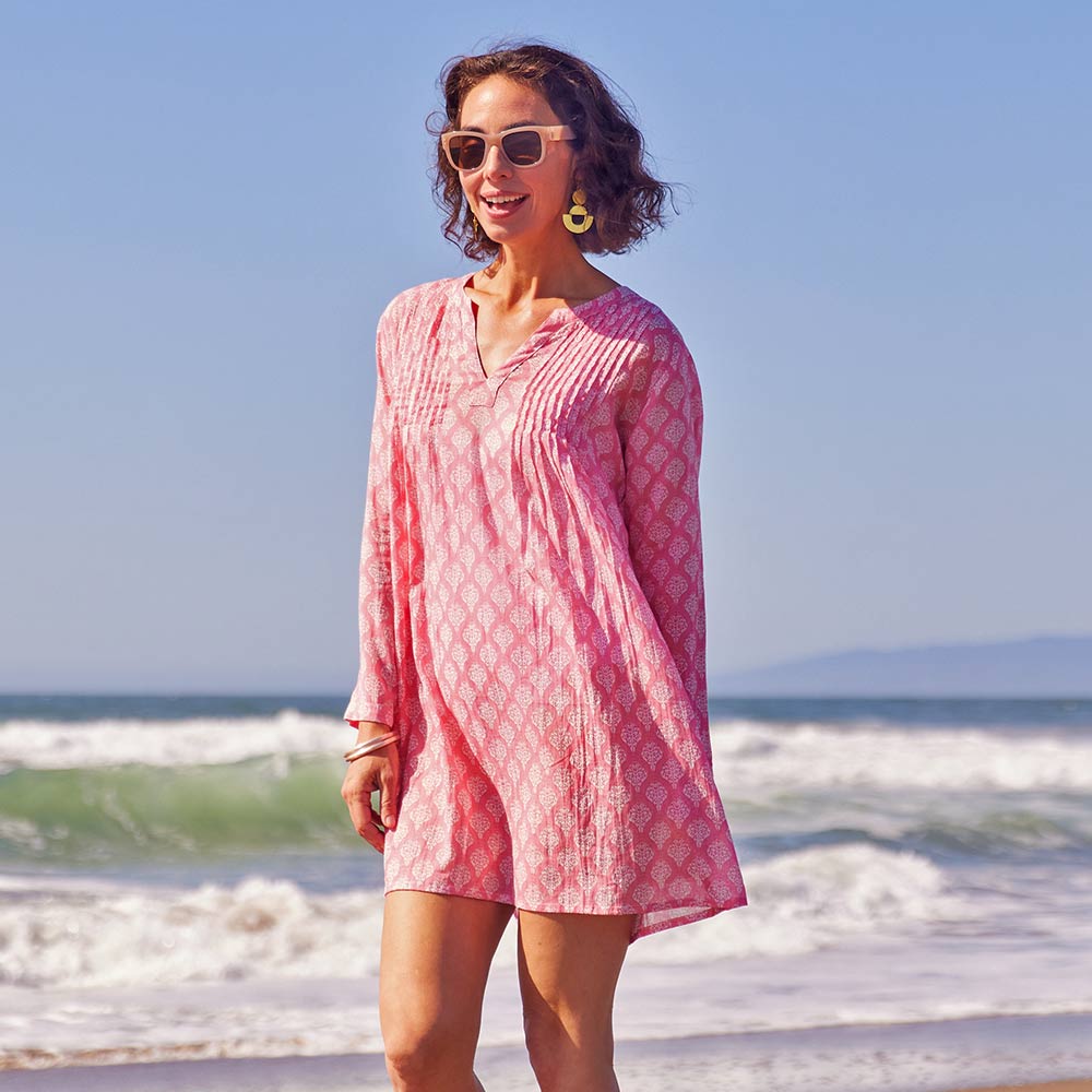 FIFER PINK Pintuck Beach Coverup (Available: 03/10/2025)