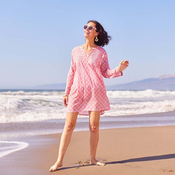 FIFER PINK Pintuck Beach Coverup (Available: 02/05/2025)