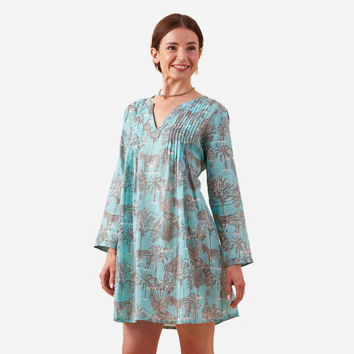 SAFARI ANIMALS OCEAN Pintuck Beach Coverup