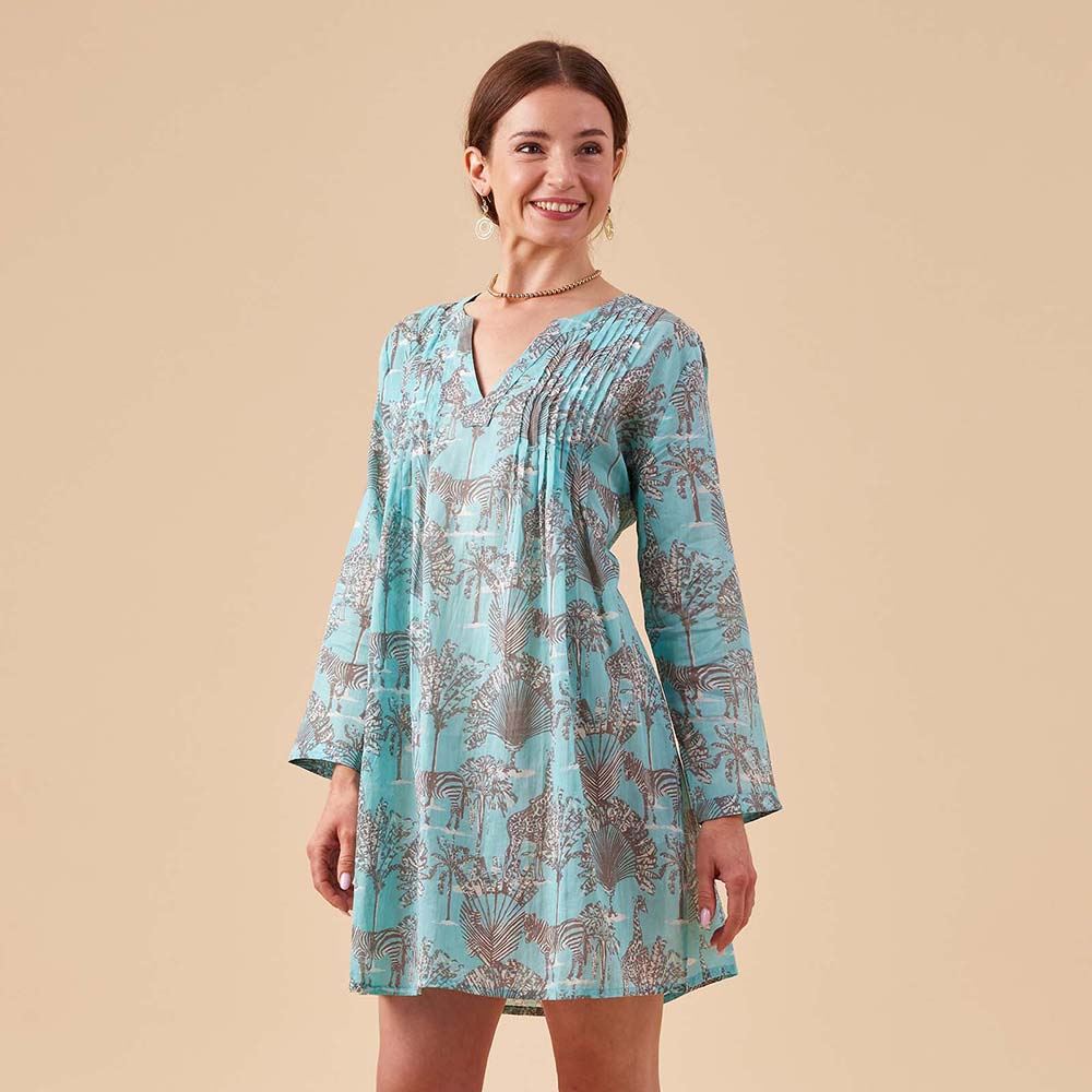 SAFARI ANIMALS OCEAN Pintuck Beach Coverup (Available: 02/05/2025)