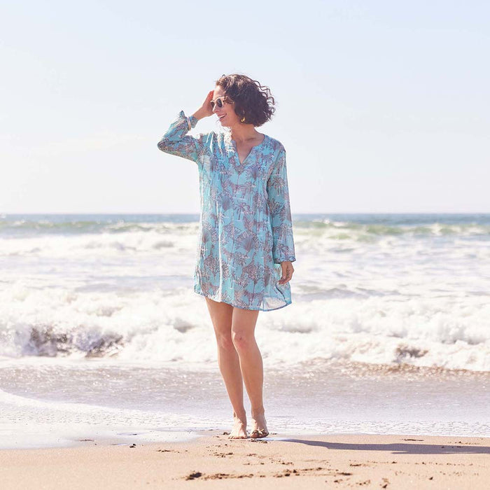 SAFARI ANIMALS OCEAN Pintuck Beach Coverup (Available: 02/05/2025)