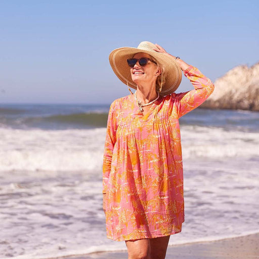 Safari Animals Pink Pintuck Beach Coverup