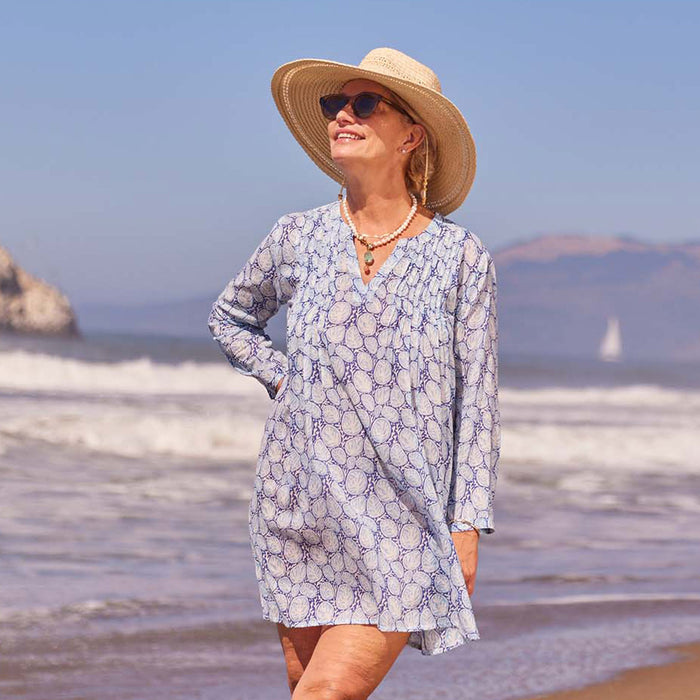 CORAL GARDEN Pintuck Beach Coverup