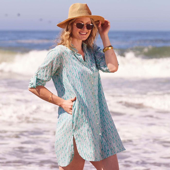 Sardina Ocean Cotton Button Down Beach Tunic