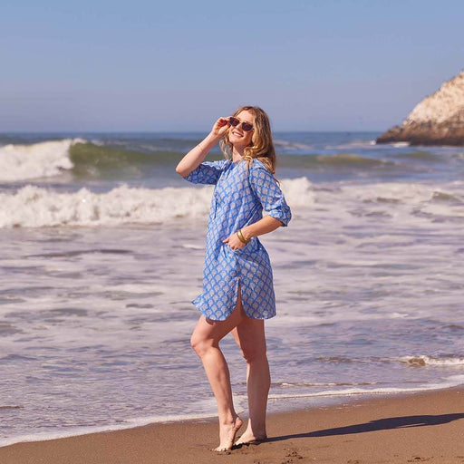 FIFER BLUE Button Down Beach Tunic